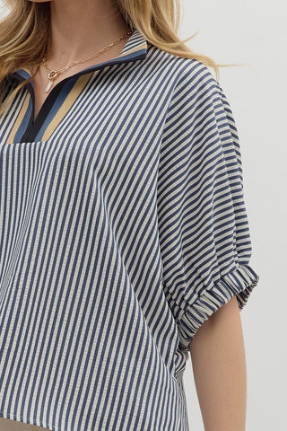 Anderson Striped Top • Navy