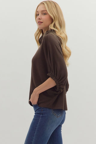 Ellie Turtleneck Dolman Top • Brown