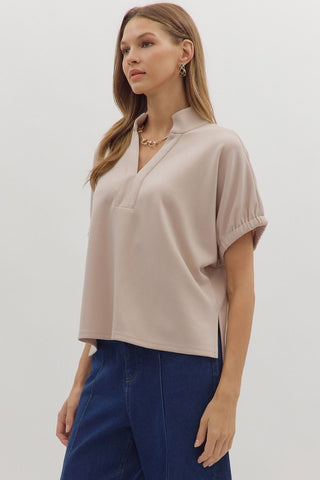 Palmer Back Yoke Top • Almond