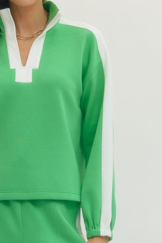 Lettie Long Sleeve Knit Top • Kelly Green