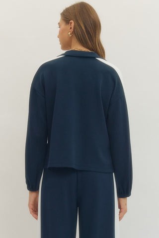 Lettie Long Sleeve Knit Top • Navy