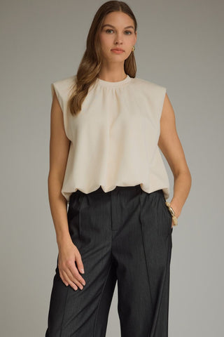 Emelia Cap-Sleeve Top • Ecru