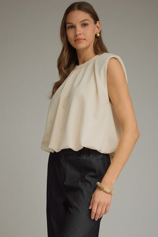 Emelia Cap-Sleeve Top • Ecru