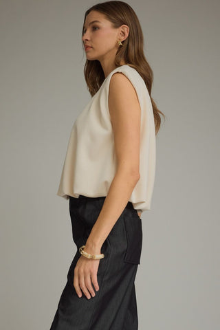 Emelia Cap-Sleeve Top • Ecru