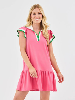 Carissa Dress • Pink/White