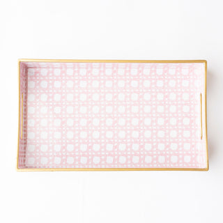 Pink Cane Vanity Tray