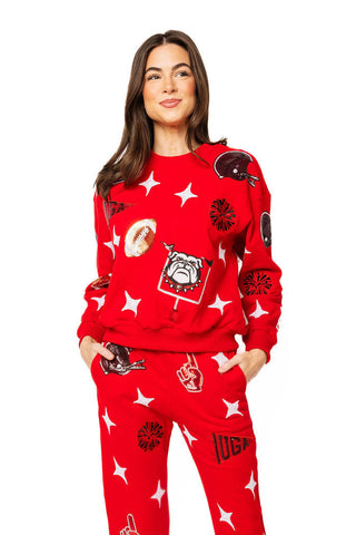 QOS Licensed UGA Sparkle Gameday Icon Sweatshirt