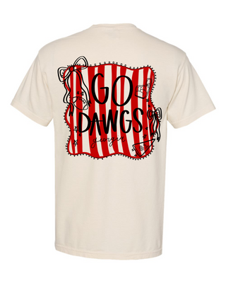 Go Dawgs Handwritten Pocket Tee • Ivory