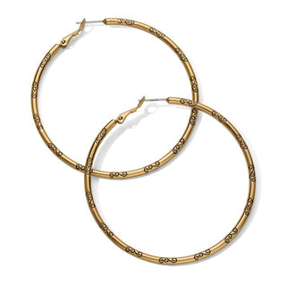 Grande Hoop Charm Earrings • Gold