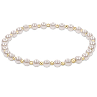 Classic Grateful Pattern 4mm Bead Bracelet • Pearl