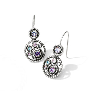 Halo French Wire Earrings • Silver & Tanzanite