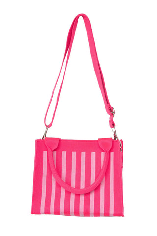 Structured Mini Tote • Hot Pink Stripes