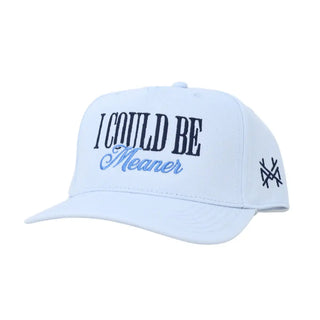 I Could Be Meaner Trucker Hat • Retro Sky Blue