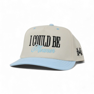 I Could Be Meaner Trucker Hat • Retro Powder Blue