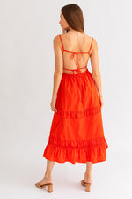 Rayla Midi Dress • Red Orange