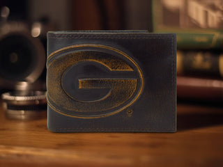 UGA Burnished Leather Passcase Bifold Wallet