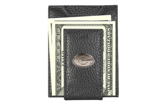 UGA Pebble Leather Front Pocket Wallet • Black