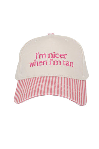 I'm Nicer When I'm Tan Vintage Hat • Pink