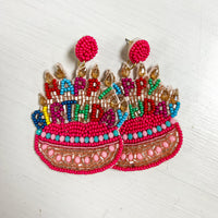 Happy Birthday Earrings • Beaded