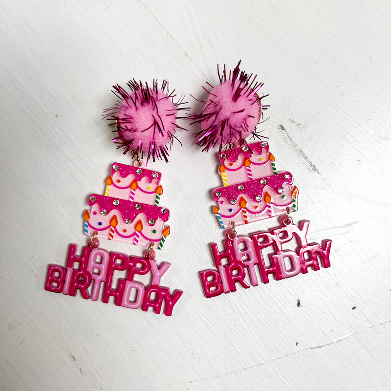 Happy Birthday Earrings • Pom-Pom