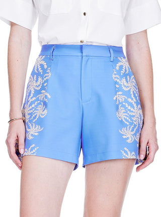 Front Pleated Short • Seabreeze Fern