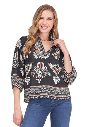 Collar Top • Ember Crest Border
