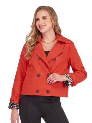 Short Trench Jacket • Flame