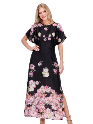Blouson Cinched Waist 50" Dress • Rosettes Border
