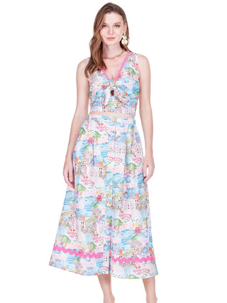 Tie Front Ric Rac Top • Coastal Dream