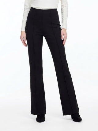 Front Seaming Ponte Knit Pants • Black
