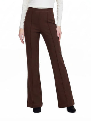 Front Seaming Ponte Knit Pants • Brown