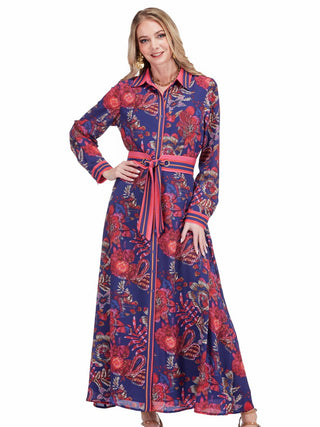 Maxi Shirtdress • Hibiscus Royale
