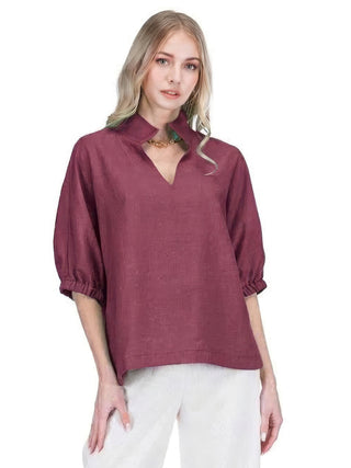 Collar Top • Maroon