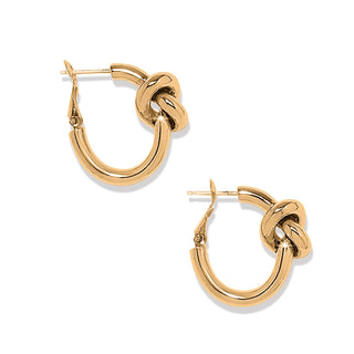 Interlok Single Knot Hoop Earrings • Gold