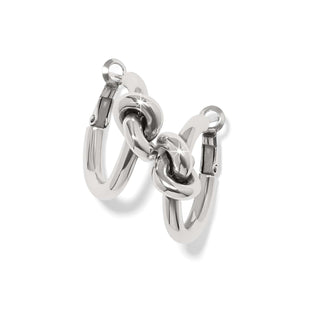 Interlok Single Knot Hoop Earrings • Silver