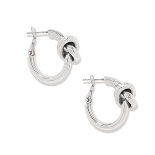Interlok Single Knot Hoop Earrings • Silver