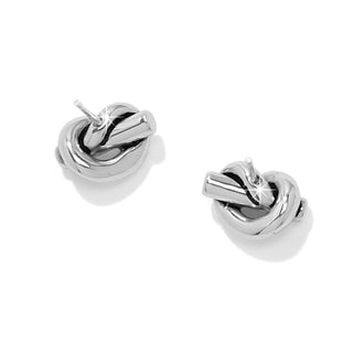 Interlok Single Knot Mini Earrings • Silver