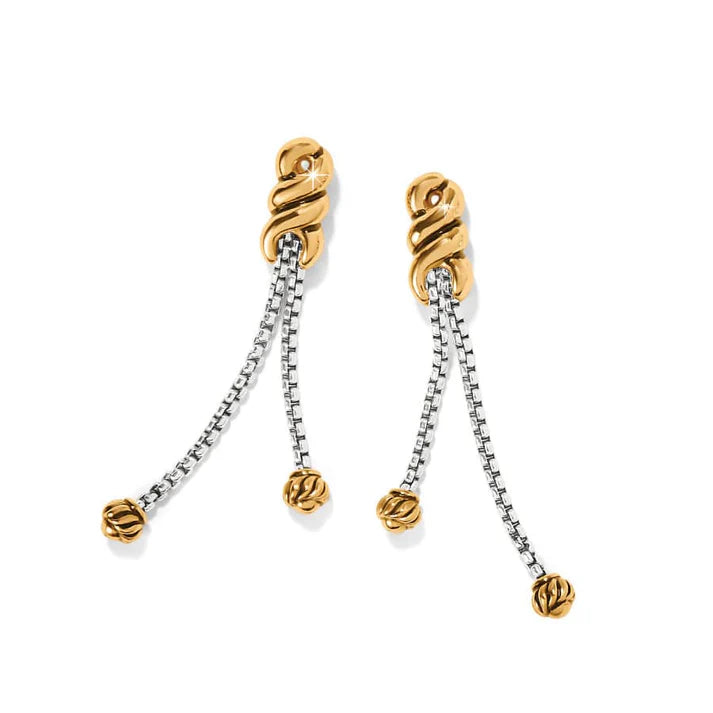 Interlok Twist Double Chain Post Drop Earrings