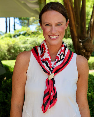 Lucy Floral Scarf Medium • Red & Black