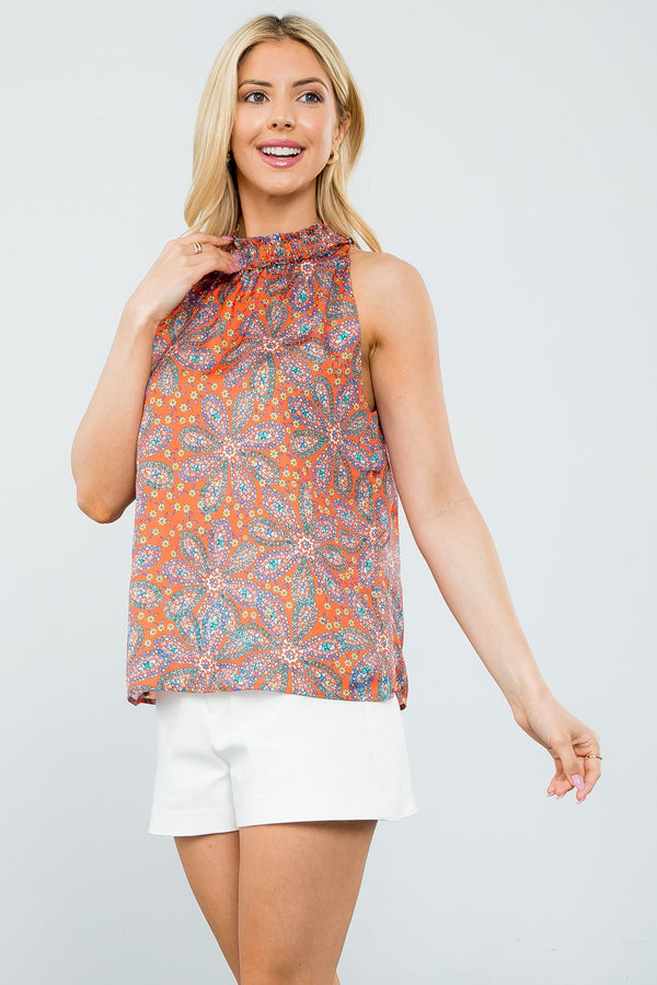 Poppy Halter Top • Flower Print