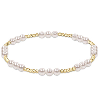 Classic Joy Pattern 4mm Bead Bracelet • Pearl