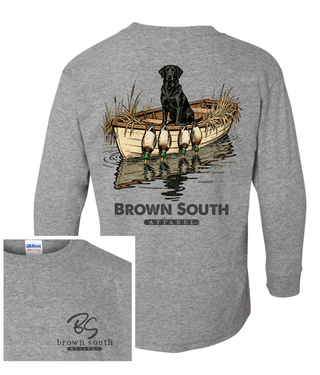 Youth Long Sleeve Tee • Day on the Lake • Grey