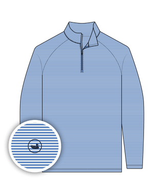 Southampton Performance Quarter Zip • White & French Stripes