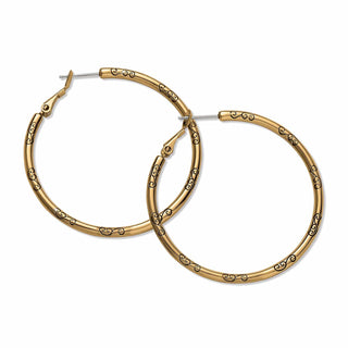 Large Hoop Charm Earrings • Gold