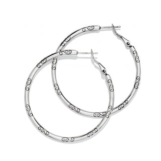 Large Hoop Charm Earrings • Silver