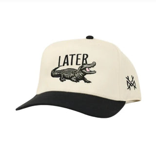 Later Gator Snapback Hat • Retro Black/ Natural