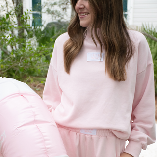 Lulu Mac Longsleeve Terry Cloth Top • Light Pink