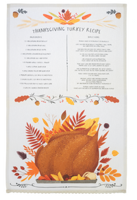 Thanksgiving Turkey Recipe Tea Towel