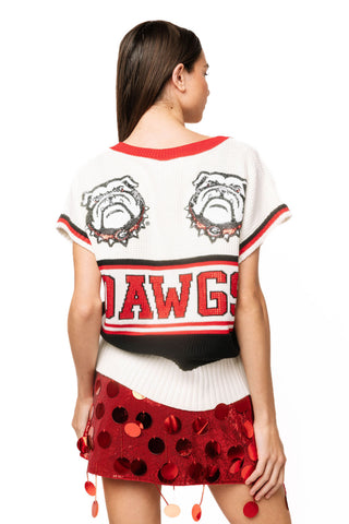 QOS Licensed UGA Double Mascot Sweater V-Neck Tank