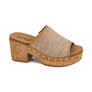 May I Help You Platform Sandal by Corkys • Honey Raffia